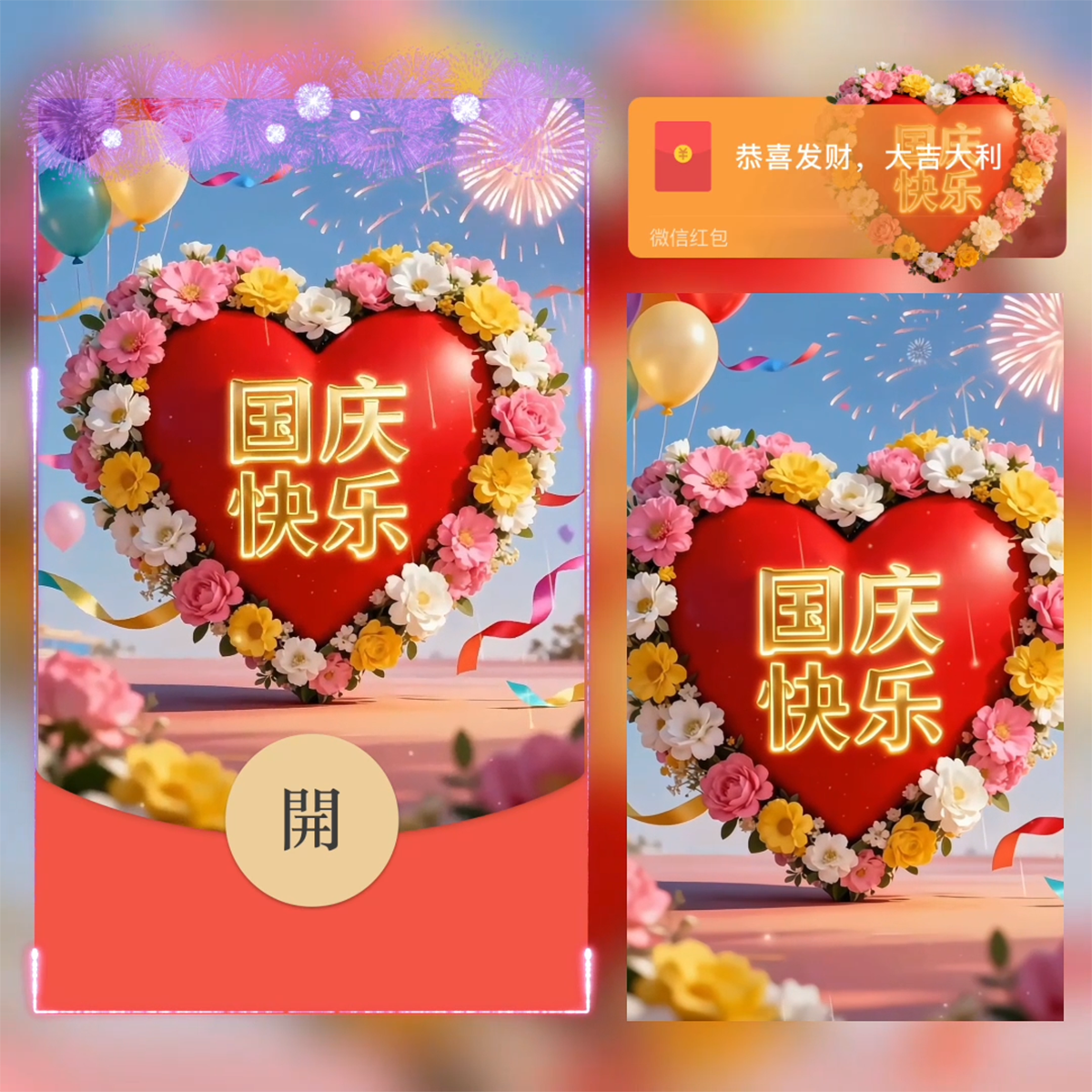 国庆节快乐微信红包封面序列号动态音乐vx国庆节节日祝福红包封面