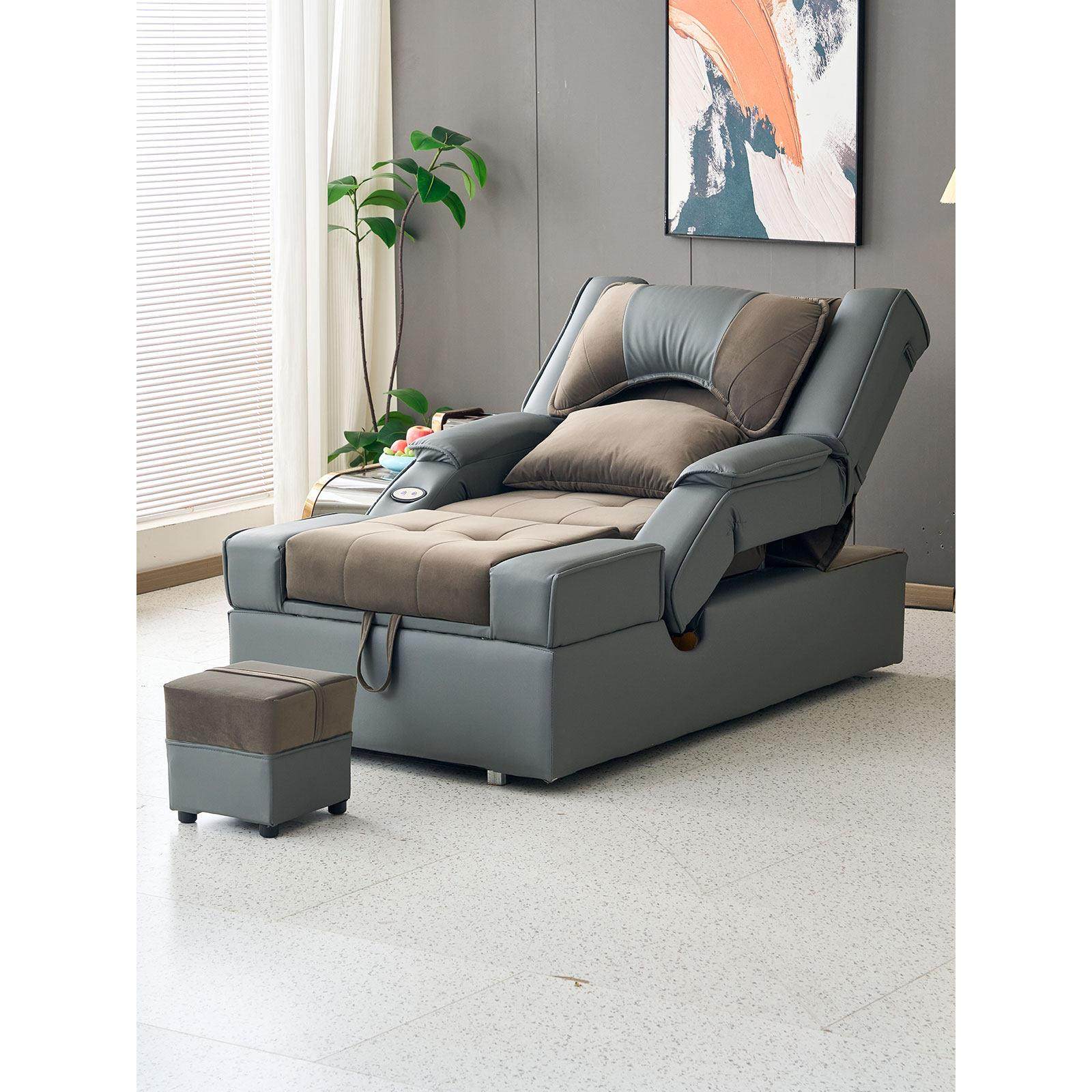 整钢架电动足浴沙发泡脚沐足spa指压床高端多功能足疗沙发床躺椅