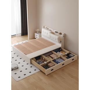 Casa Relax多功能全实木榻榻米真皮储物床榉木静音排骨架定制尺寸