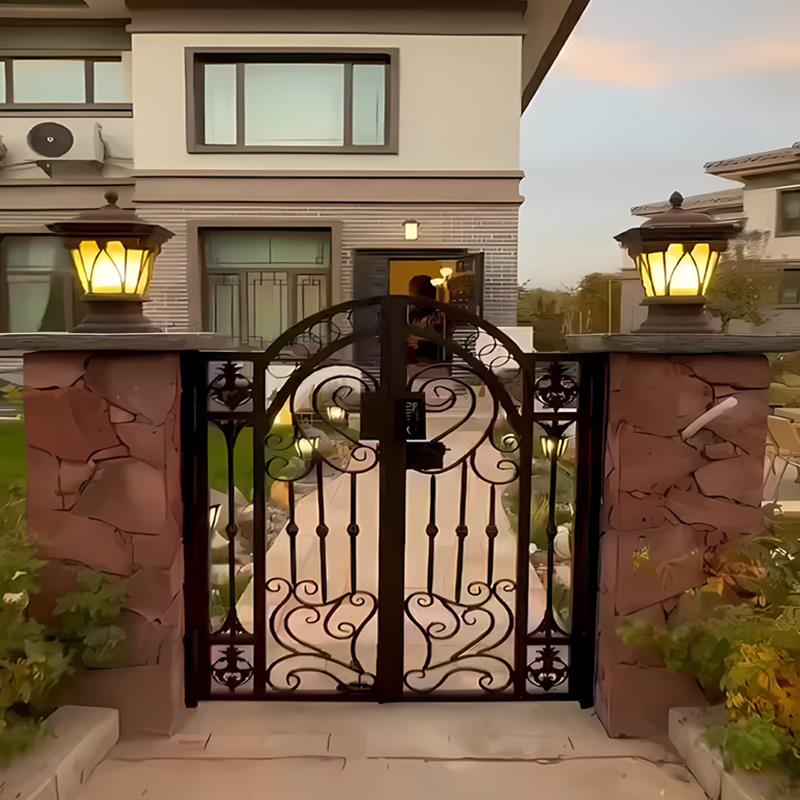 欧式铝合金庭院门铁艺别墅大门户外花园院子门法式栅栏门定制铁门