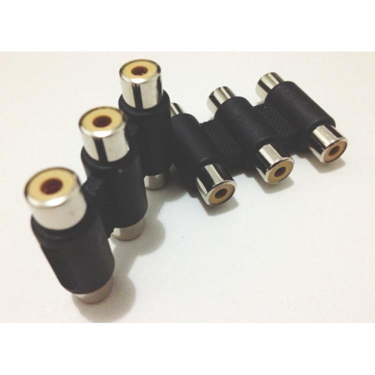 AV 3对3 直通头 AV莲花接头延长连接器AV转接头 三母对三母 三通