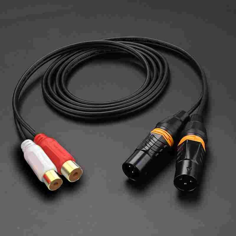 秋叶原RCA莲花母头转卡农母卡侬公调音台功放av转XLR话筒线音频线