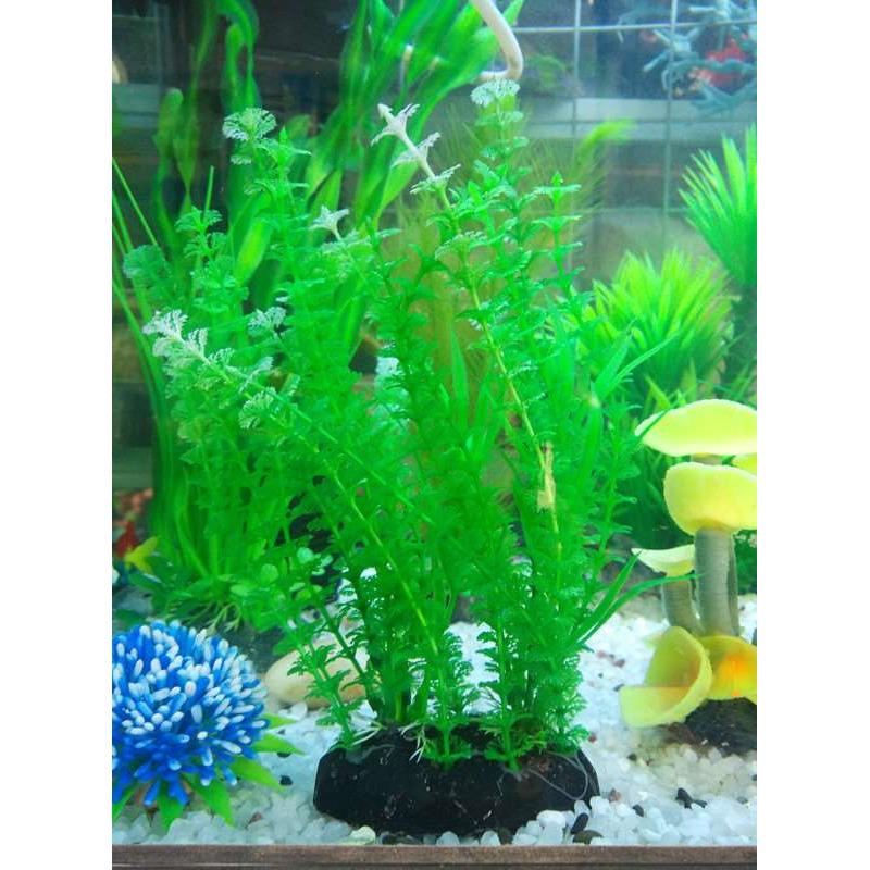 鱼缸仿真水草造景装饰 水族布景假花水草 塑料中景草