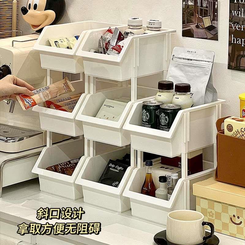 可叠加桌面咖啡收纳盒家用咖啡角咖啡条茶包整理盒工位胶囊置物架