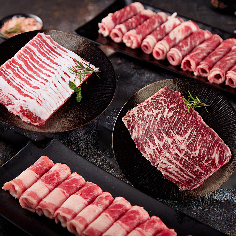 精道澳洲安格斯寿喜锅原切肥牛片