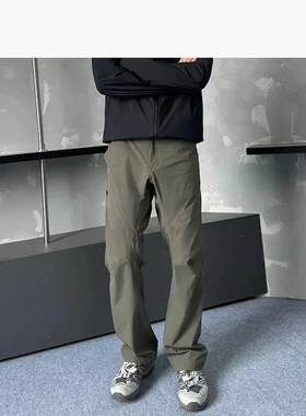 弹力户外软壳休闲裤子男款直筒百搭3D立体解构弯刀24010