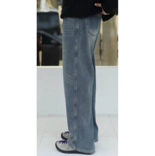 ATM STYLE「自制款 手磨纹」春季洗水小直筒牛仔裤/仅直播开价