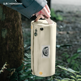 弘典大容量笔袋高颜值ins风文具盒简约多功能文具袋初中女生铅笔盒男孩2025新款露营风卷帘铅笔袋笔筒小众款