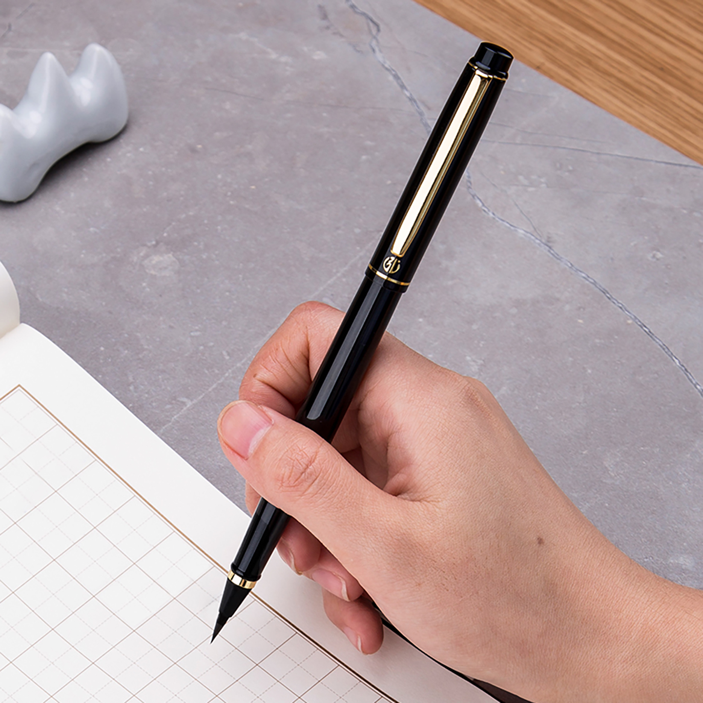 弘典秀丽笔钢笔式毛笔成人软笔狼毫小楷书法笔入门临摹软头练字笔初学者可加墨勾线1809礼盒装送字帖支持定制