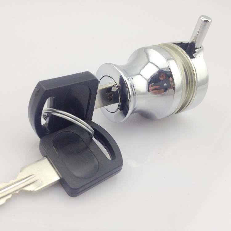 加长杆玻璃拉手柜锁 展示玻璃柜门锁门夹锁推拉门锁 单门锁打孔锁