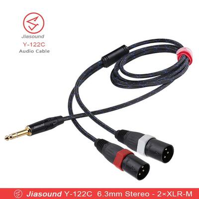 Jiasound Y-122 6.3MM  Stereo TO 2 XLR male 6.3立体声转双卡侬