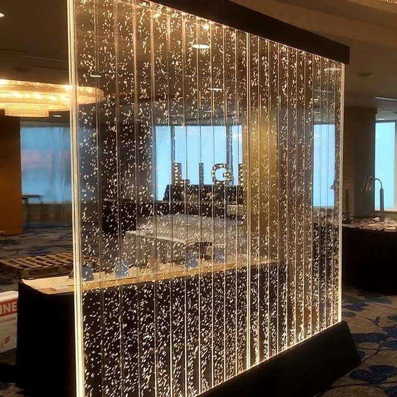 水幕墙屏风大型亚克力气泡墙水景鱼缸造景客厅流水隔断装饰酒柜