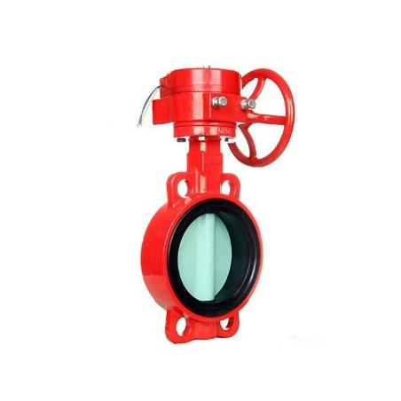 XD371X-16消防信号蝶阀 涡轮对夹式蝶阀 DN50 65 80 100