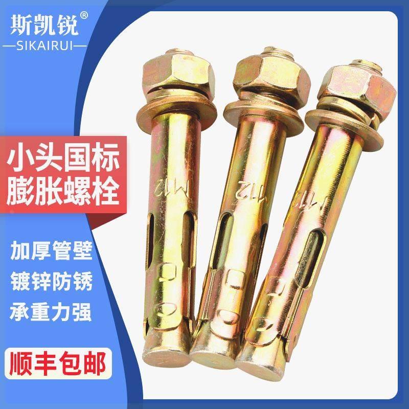 正国标膨胀螺丝10mm镀锌膨胀螺栓拉爆螺丝膨胀8mm带孔胀栓