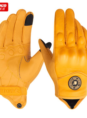 冬季摩托车骑行暴雨皮手套复古巡航机车防水防风防寒保暖四季通用