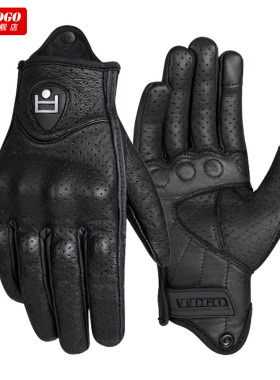 摩托车骑行手套冬季机车四季通用复古巡航赛车装备防风防水男女薄