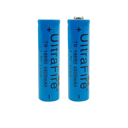 18650充电锂电池强光手电筒手持风扇3.7V大容量耐用UltraFire蓝色