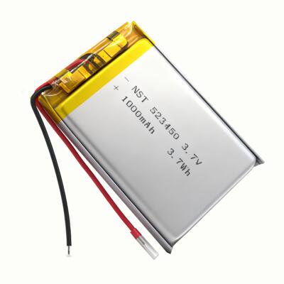 523450聚合物锂电池 1000mAh 3.7V指纹锁灯具LED美容仪点菜机电池
