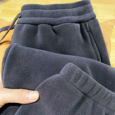 MAROLIO~时尚保暖兼备！重磅双面澳粒绒冬季男女同款加绒加厚卫裤