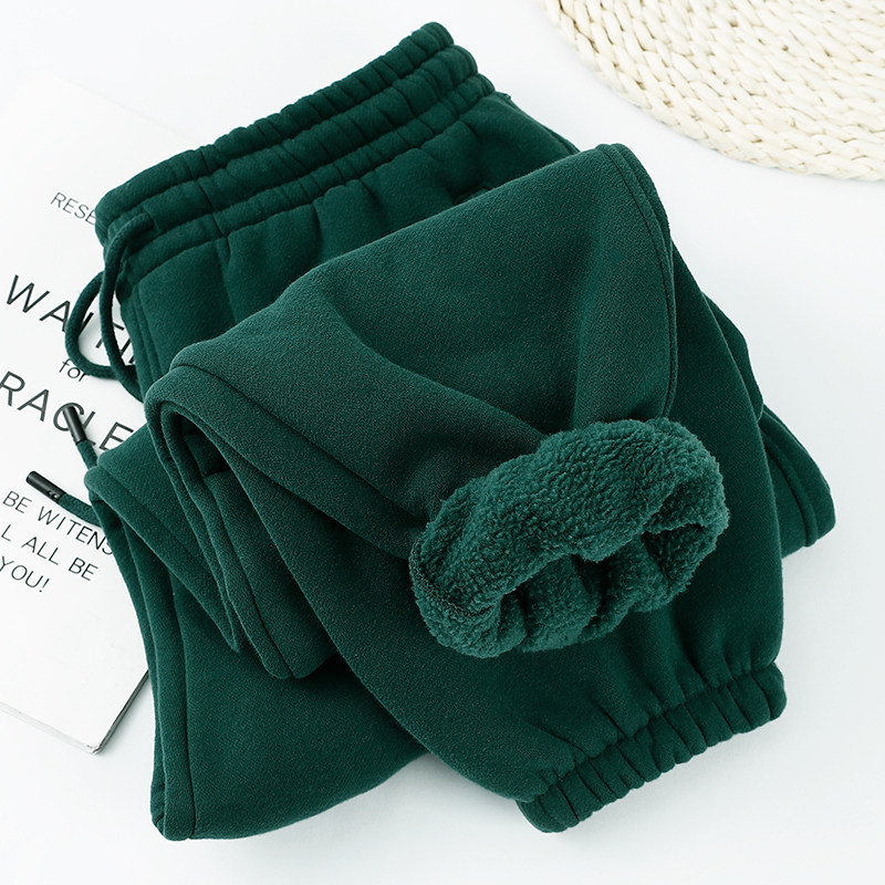 MAROLIO~耐穿不变形！秋冬季美式重磅纯棉加绒加厚保暖卫裤男女款