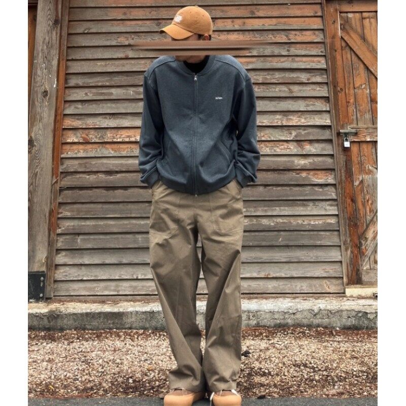 edge studio 边缘工作室 棒球领短款宽松纯棉开衫外套卫衣男装潮