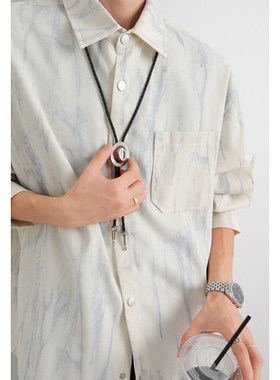 edge studio 边缘工作室2025秋季新款 风内景大码四合扣衬衫