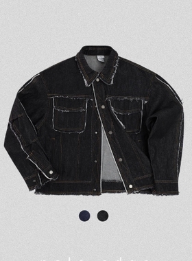 edge studio 边缘工作室 小众设计宽松潮牌牛仔外套夹克男装