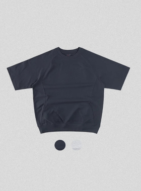 edge studio 边缘工作室 美式插肩袖纯棉260g短袖圆领收腰T恤男夏