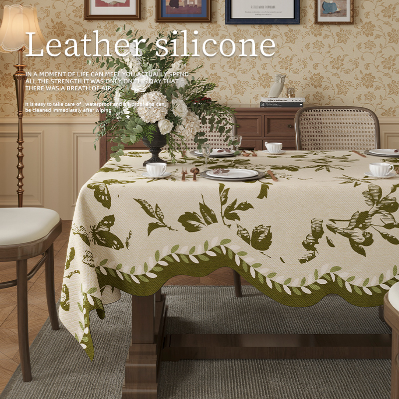 中古风轻奢高级感餐桌布2025新款客厅长方形桌垫免洗耐磨茶几台布