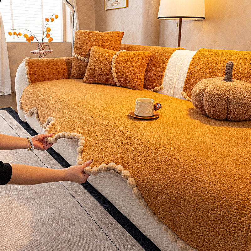 秋冬新款沙发垫加厚羊羔绒保暖坐垫家用固定防滑皮沙发盖布套罩,居家布艺,沙发垫,淘宝优惠券,粉丝福利购,淘宝优惠卷