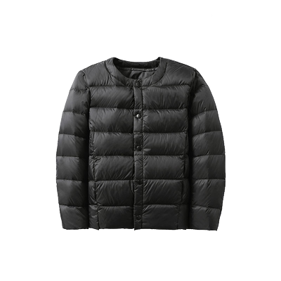 雅鹿长袖内胆羽绒服无领