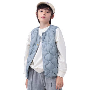 雅鹿儿童羽绒马甲轻薄内胆背心男童女童中大童宝宝秋冬季外穿坎肩