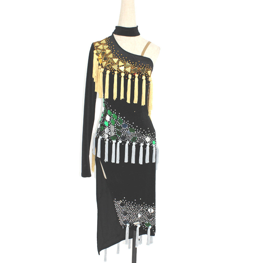 新款亮片拉丁舞比赛服成人儿童拉丁舞表演服少儿拉丁舞演出服女T4