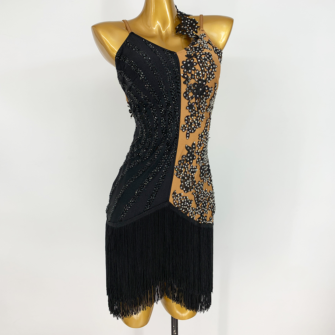 裳工坊拉丁舞演出比赛服流苏