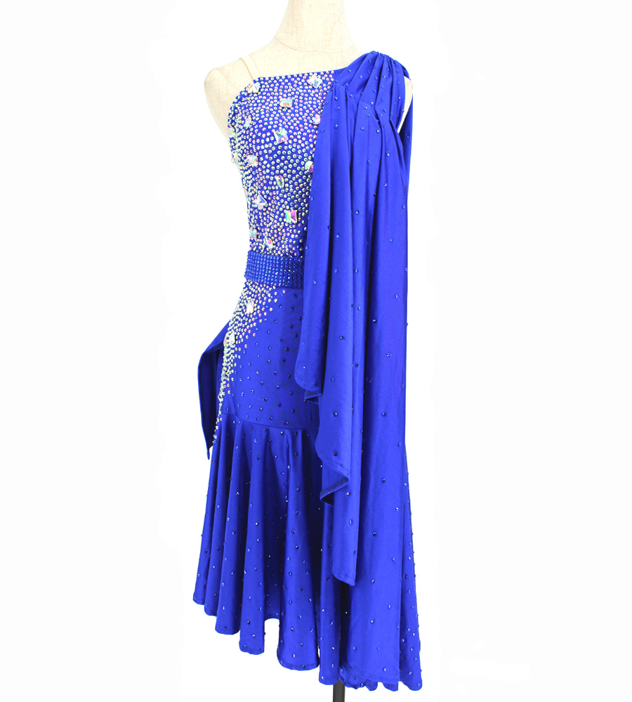 新款拉丁舞裙 满钻成人拉丁舞比赛服 漏背 儿童拉丁舞表演舞裙K14