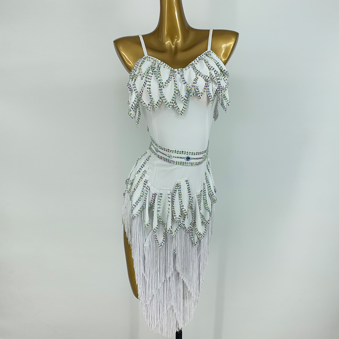 裳工坊拉丁舞演出比赛服满钻