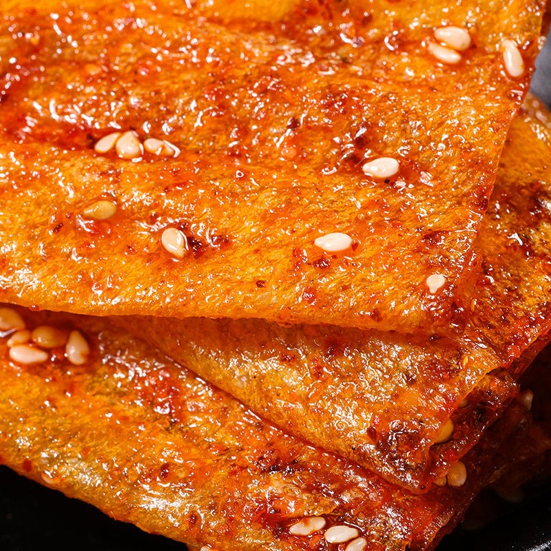 豆腐干辣条儿时麻辣片小零食休闲食品手撕豆皮手撕豆皮卷香辣麻辣