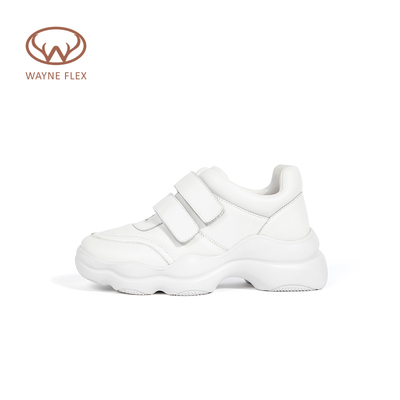 韦恩Wayne Flex时尚透气轻便厚底小白鞋女增高显瘦百搭老爹鞋