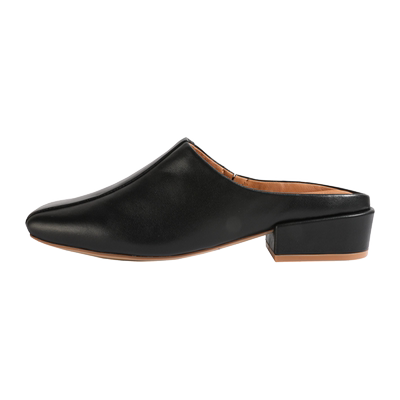 韦恩Wayne Flex方头中低跟真皮包头经典平底穆勒拖懒人一脚蹬