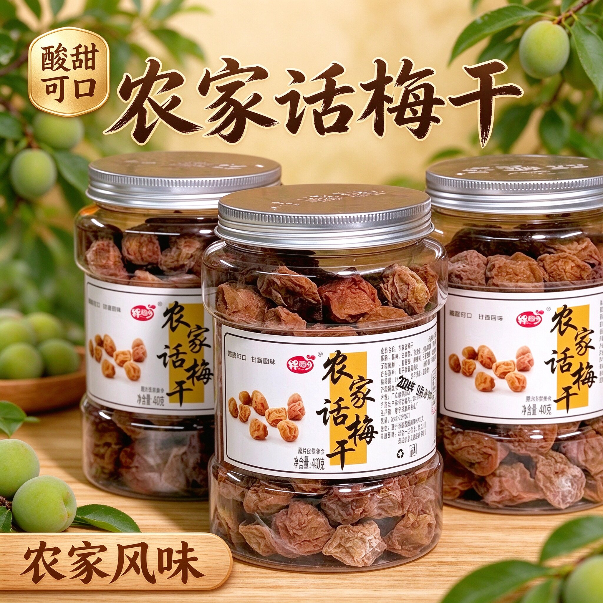普宁潮汕特产农家梅话梅干过年小零食风味梅子蜜饯酸甜果脯