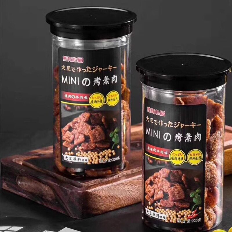 熊有心品烤素肉手撕豆干烧烤牛肉味休闲怀旧零食小吃罐装美味
