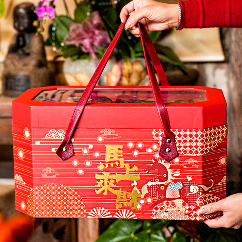 马上来财礼盒什锦果仁美味饼干年货混合零食新年送礼礼盒装