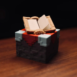 MC我的世界游戏周边可动翻页附魔台手办附魔书工作台模型桌面摆件