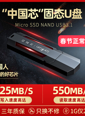 兰科芯256G移动固态U盘加密Type-cUSB3.2高速WinToGo macbook外置ssd手机电脑两用大容量随身优盘定制硬盘128