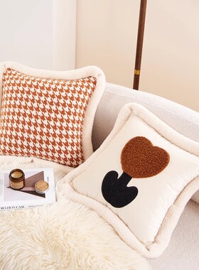 2024网红爆款抱枕ins抱枕奶油风轻奢大靠枕枕套沙发高级飘窗橙色
