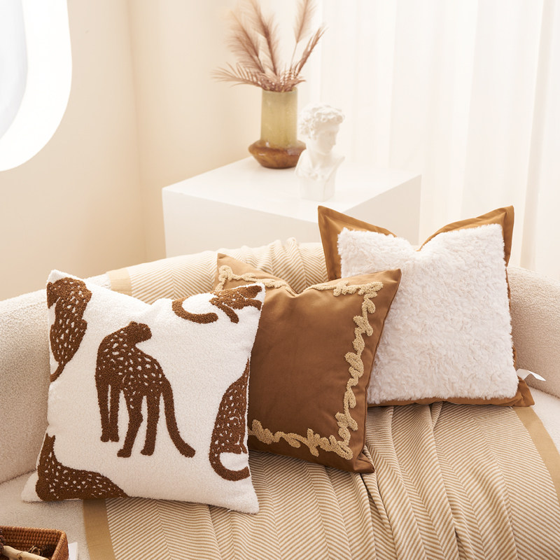 美拉德风抱枕沙发客厅羊羔绒毛巾绣靠背垫轻奢兔毛刷花床头腰靠枕,居家布艺,靠垫/抱枕,淘宝优惠券,粉丝福利购,淘宝优惠卷