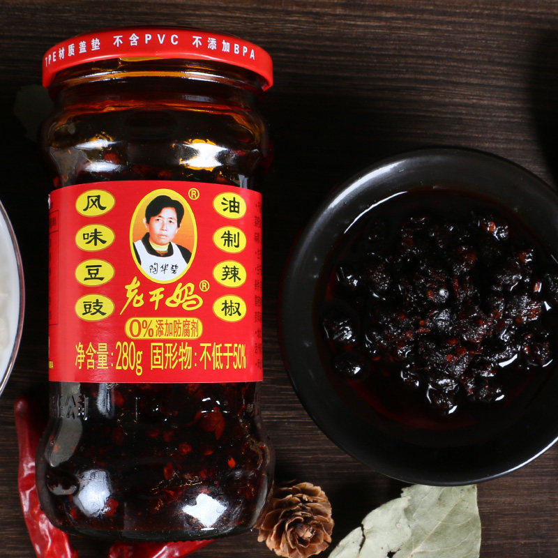 老干妈风味豆豉油辣椒280g瓶鸡油辣椒酱下饭菜辣子鸡拌面辣酱合集
