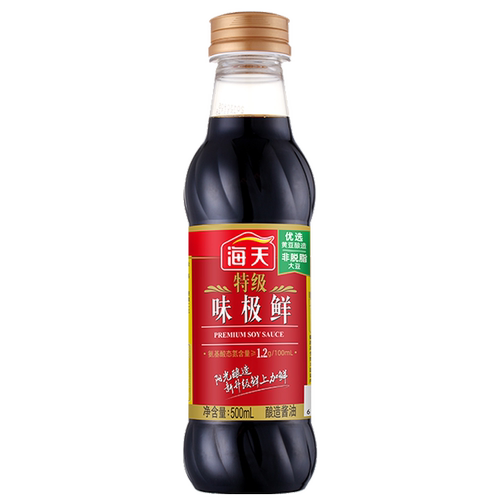 海天特级味极鲜酱油500ml/瓶装酿造酱油炒菜生抽酱油炖煮调味提鲜