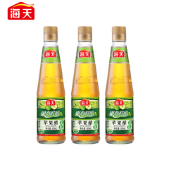 海天苹果醋450ml*3玻璃瓶装 拌凉菜泡香蕉水果醋非饮料温精灵同款