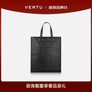 威图VERTU 奢品高定款 男士 手提包鳄鱼皮托特包 纬图